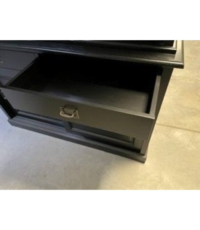 Buffetkast zwart Putten 240 x 240cm dichte zijdeuren