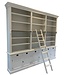 Boekenkast wit met trap Reeuwijk 300 x 260cm