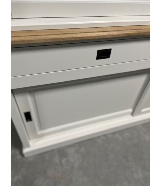 Buffetkast wit Zaandam 190cm eiken schappen en lijsten