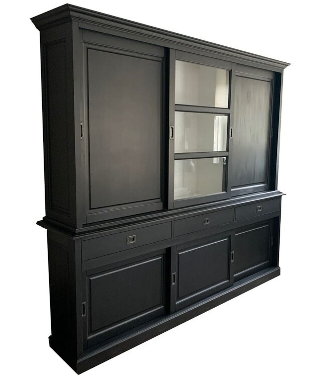Buffetkast zwart Putten 240cm dichte zijdeuren