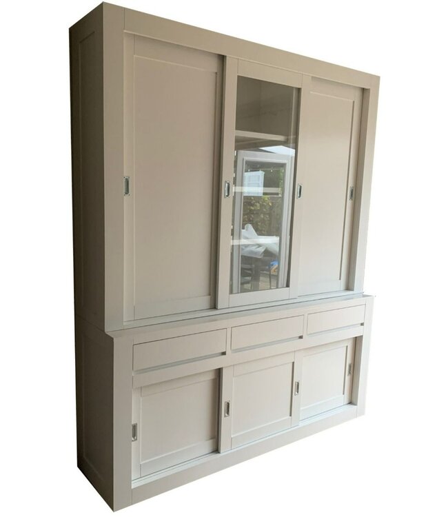 Buffetkast wit Vaassen greeploos 200 x 240cm dichte zijdeuren