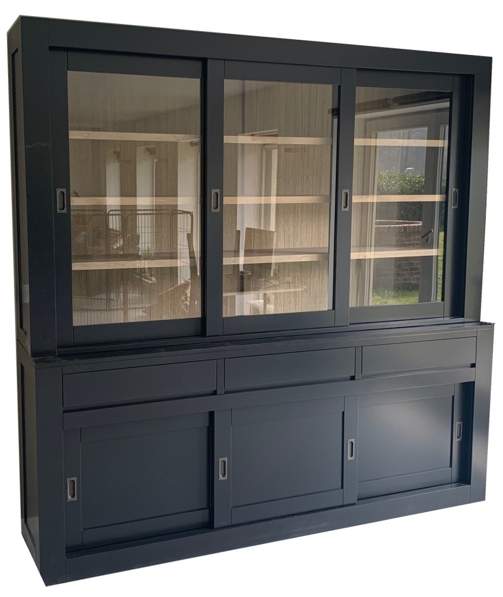 GOPLUS Keukenkast met 5/6 niveaus, buffetkast met werkblad en kasten, voorraadkast met klapdeuren, haken, keukenbuffet met wielen, magnetronkast (wit, 80 x 40 x 178 cm
