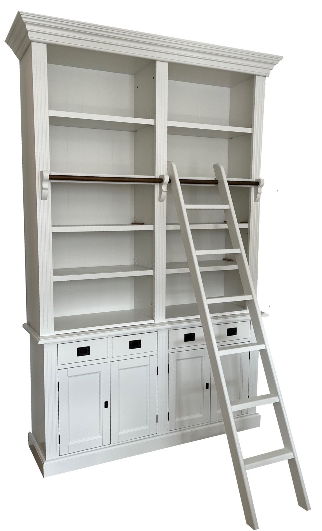 Dedjoum Boekenkast, Bibliotheek Met 4 Verstelbare Planken, Boekenplank, Bovenkast Met Planken 100 Made In Italy 60x30h195 Cm Wit En Eiken