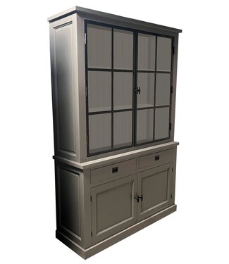 Kasten van de Koning Buffetkast Soest grijs - grijs met stalen deuren 150cm