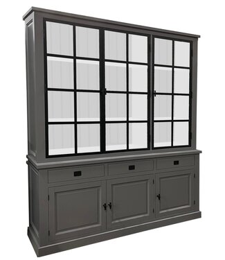 Kasten van de Koning Buffetkast Soest grijs met stalen deuren 200 x 240cm