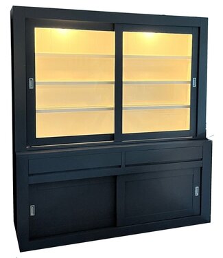 Kasten van de Koning Buffetkast Design leigrijs 200cm led verlichting