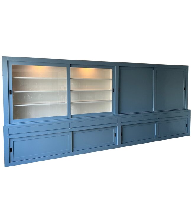 TV - buffetkast blauw Venlo XXXL 580 X 240cm dichte deuren