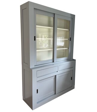 Kasten van de Koning Buffetkast zilvergriis- wit design soft close 140 x 220cm