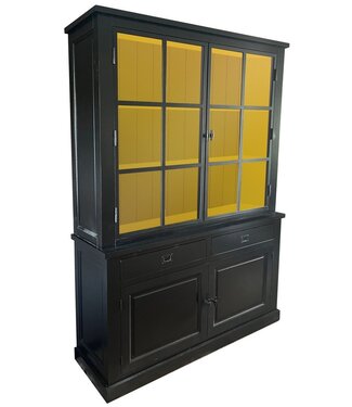 Kasten van de Koning Buffetkast Soest zwart - goud met stalen deuren 150cm