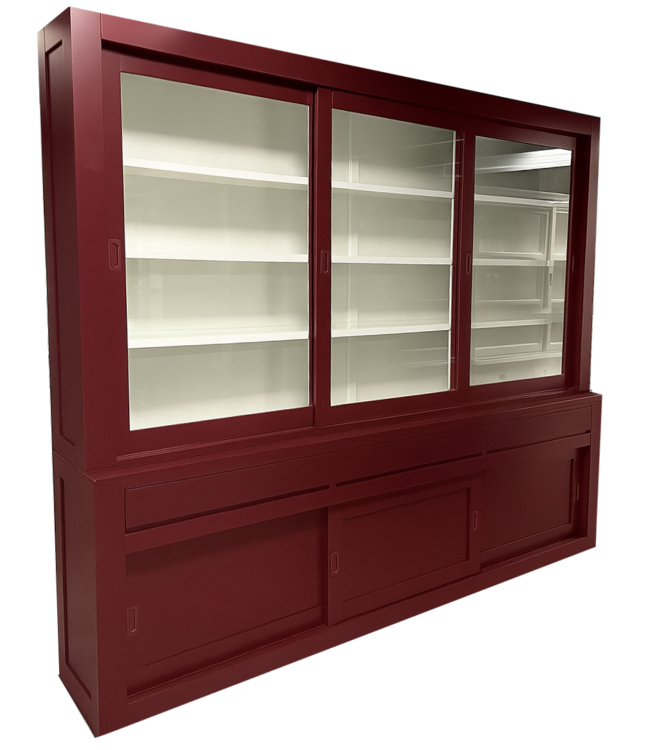 Buffetkast rood – wit Enschede 300 x 240cm soft close