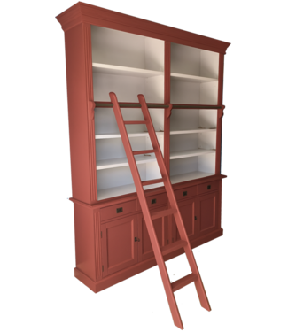 Kasten van de Koning Boekenkast rood met trap Kesteren 200 x 240cm