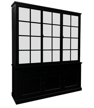 Kasten van de Koning Buffetkast Soest zwart met stalen deuren 200 x 240cm