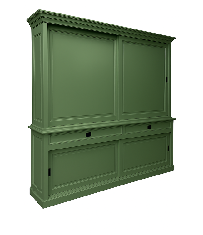 Buffetkast olijfgroen Eersel 240cm met dichte deuren