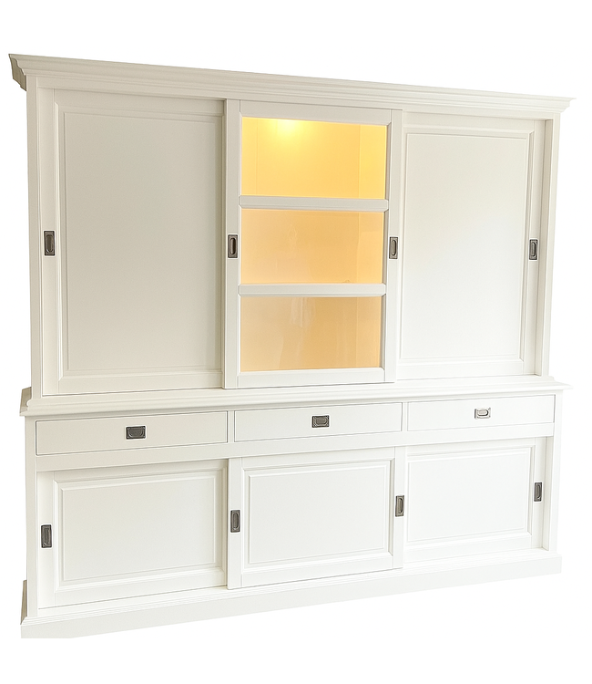 Buffetkast wit Putten 240cm dichte zijdeuren led verlichting