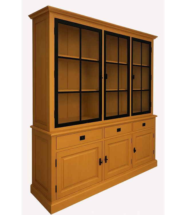 Buffetkast Soest goudgeel met stalen deuren 200cm