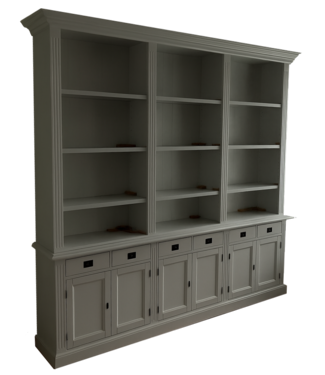 Kasten van de Koning Boekenkast grijs Brummen 260 x 240cm