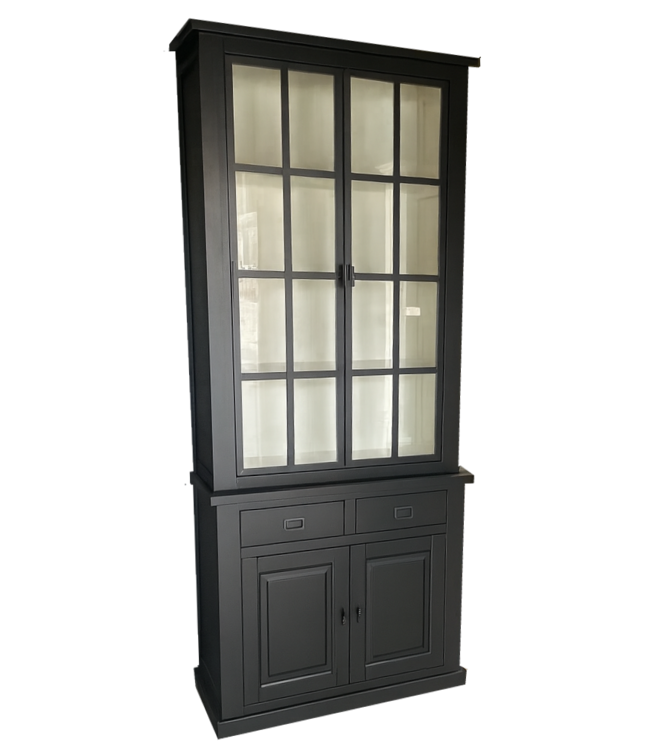 Buffetkast Soest zwart - wit met stalen deuren 100 x 240cm