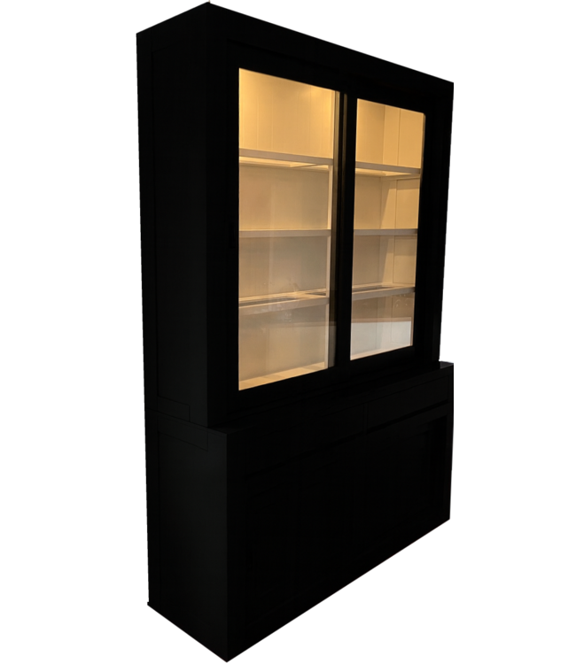Buffetkast zwart design 180 x 240cm led verlichting