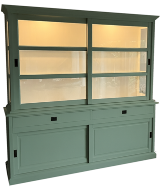 Kasten van de Koning Buffetkast Engels groen Putten 220cm soft close - led verlichting