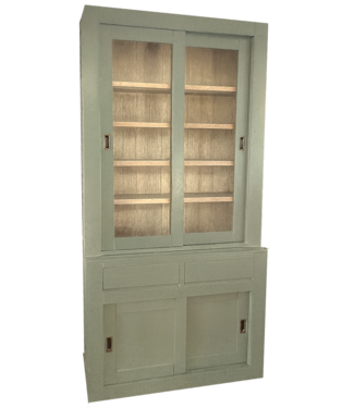 Kasten van de Koning Buffetkast Engels groen - eiken interieur design 120 x 240cm
