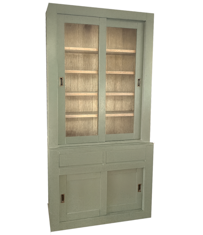 Buffetkast Engels groen - eiken interieur design 120 x 240cm