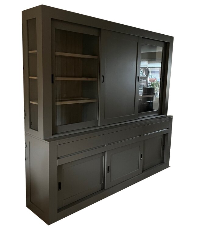 Buffetkast taupe - eiken Schagen 240cm dichte middendeur