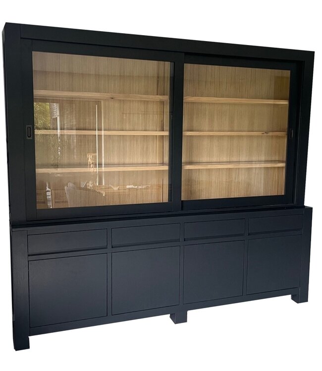 Buffetkast Edam antraciet met eiken interieur 260cm