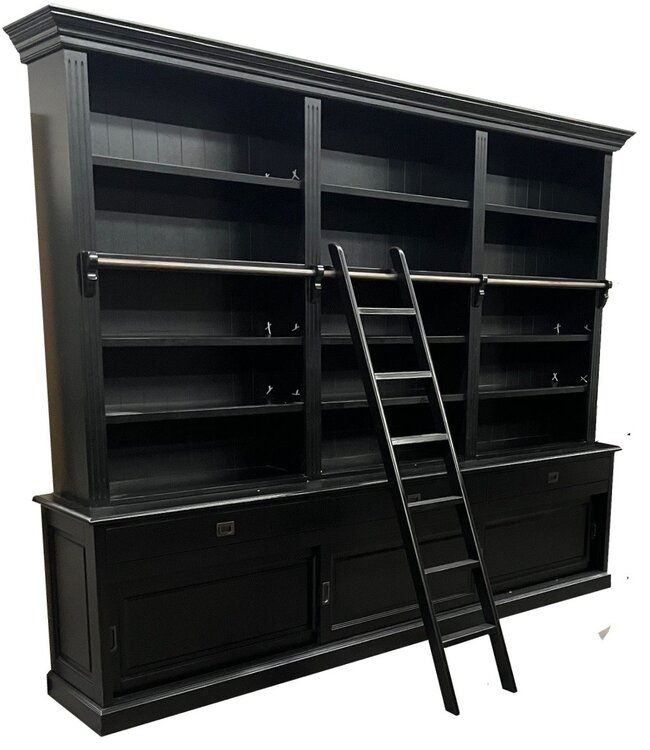 Boekenkast Putten zwart 300 x 240cm