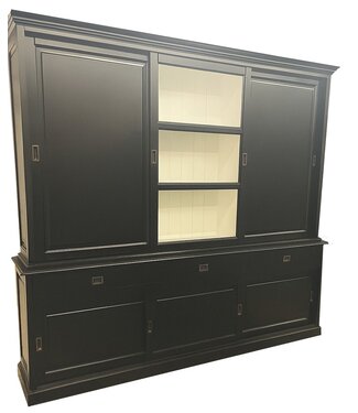 Kasten van de Koning Buffetkast zwart - wit Putten 260 x 240cm dichte zijdeuren