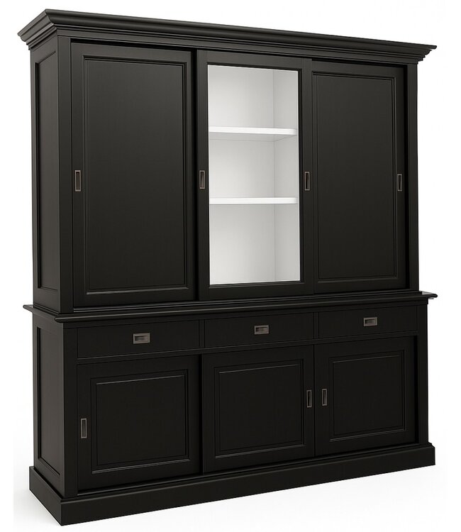 Buffetkast zwart - wit Putten 240 x 240cm dichte zijdeuren