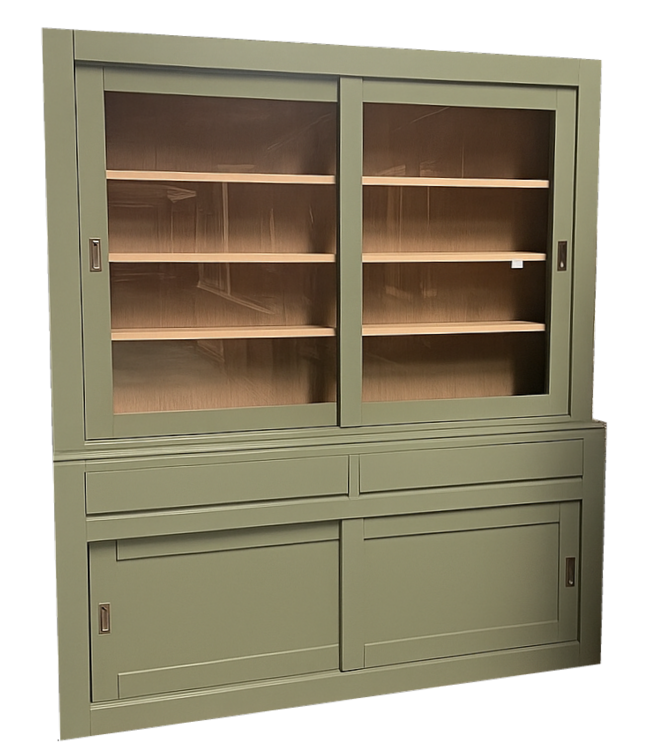Buffetkast Design Engels groen met eiken interieur 200cm