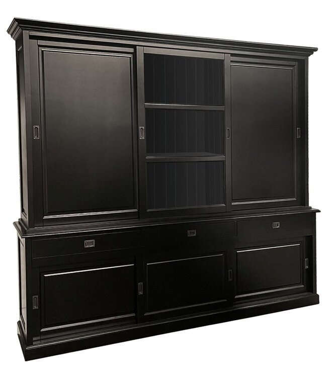 Buffetkast zwart Putten 260 x 240cm dichte zijdeuren