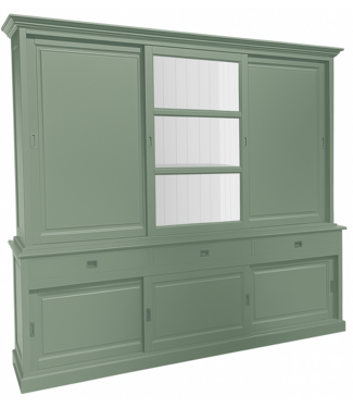 Kasten van de Koning Buffetkast Engels groen - wit Putten 260 x 240cm dichte zijdeuren