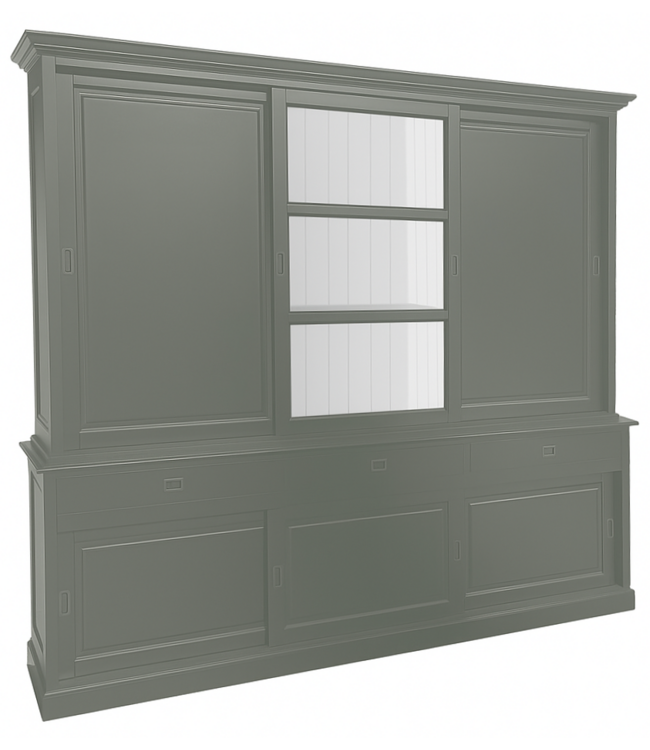 Buffetkast stofgrijs - wit Putten 260 x 240cm dichte zijdeuren