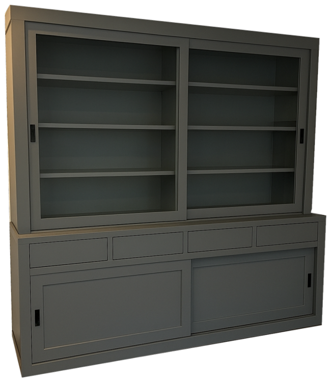Buffetkast  stofgrijs design soft close 240 x 240cm
