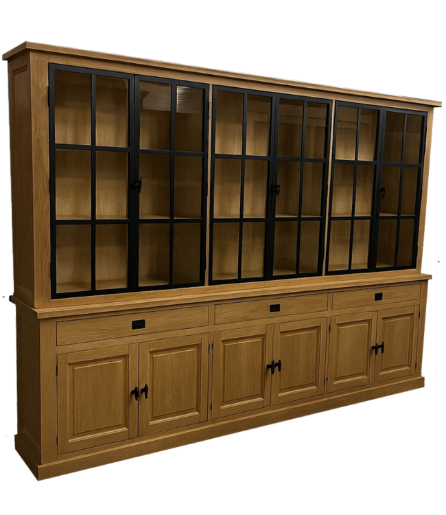 Buffetkast Soest eiken met stalen deuren 300cm