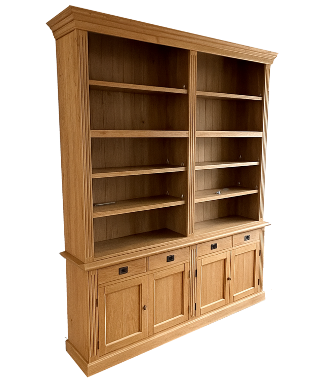 Boekenkast eiken natuur Brummen 200 x 240cm