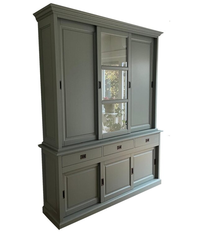 Buffetkast Engels groen - wit Putten 180 x 240cm dichte zijdeuren