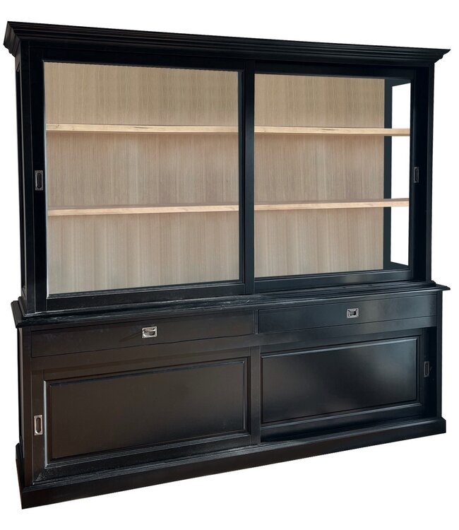 Buffetkast zwart Zaandam 260 x 230cm eiken interieur