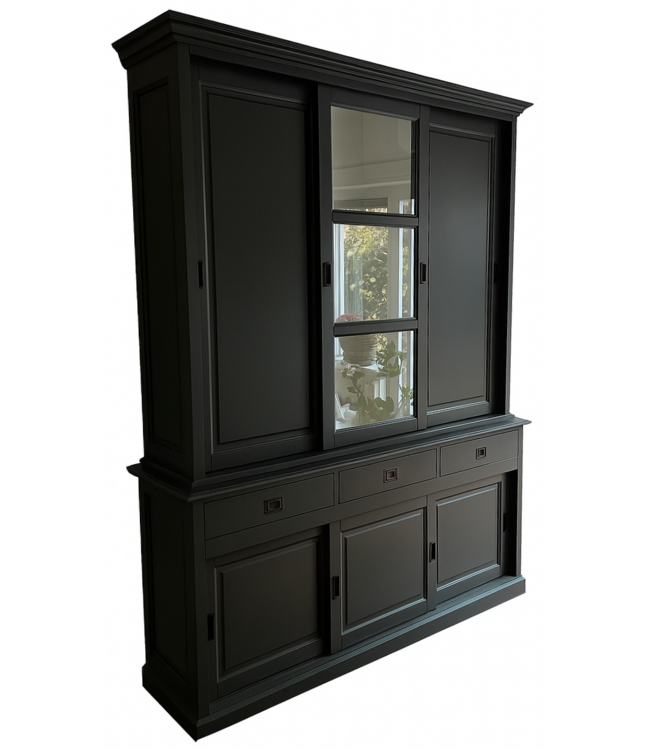 Buffetkast zwart - wit Putten 180 x 240cm dichte zijdeuren