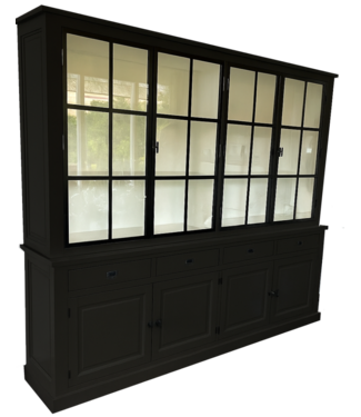 Kasten van de Koning Buffetkast Soest zwart met stalen deuren 250cm