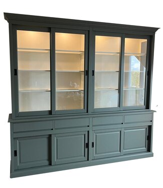 Kasten van de Koning Buffetkast Engels groen Obdam 260 x 240cm led verlichting