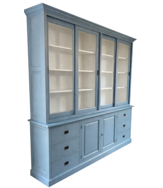 Kasten van de Koning Buffetkast Lopik oud blauw - wit 240 x 240cm