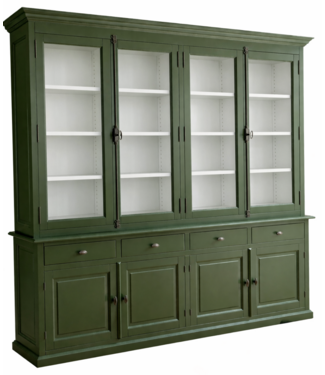 Kasten van de Koning Buffetkast olijfgroen - wit  Veren 240 x 240cm