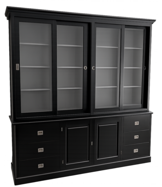 Kasten van de Koning Buffetkast zwart – grijs Lopik 240 x 240cm
