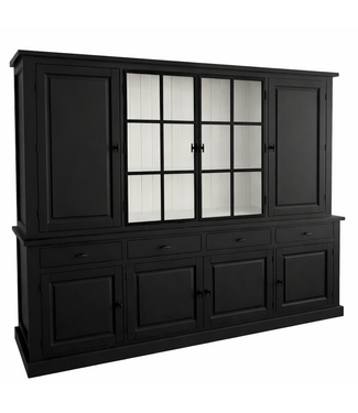 Kasten van de Koning Buffetkast Soest zwart - wit met stalen deuren 250cm dichte zijdeuren