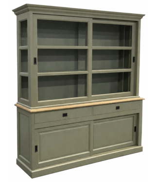 Kasten van de Koning Buffetkast olijfgrijs - olijfgrijs - eiken Putten 200cm