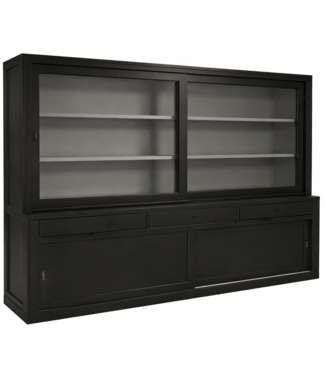 Kasten van de Koning Buffetkast design zwart - grijs greeploos 300cm