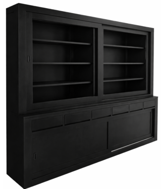 Kasten van de Koning Buffetkast XL design zwart greeploos 300cm