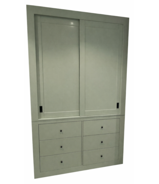 Buffetkast Apeldoorn Engels groen met dichte deuren 160 x 240cm